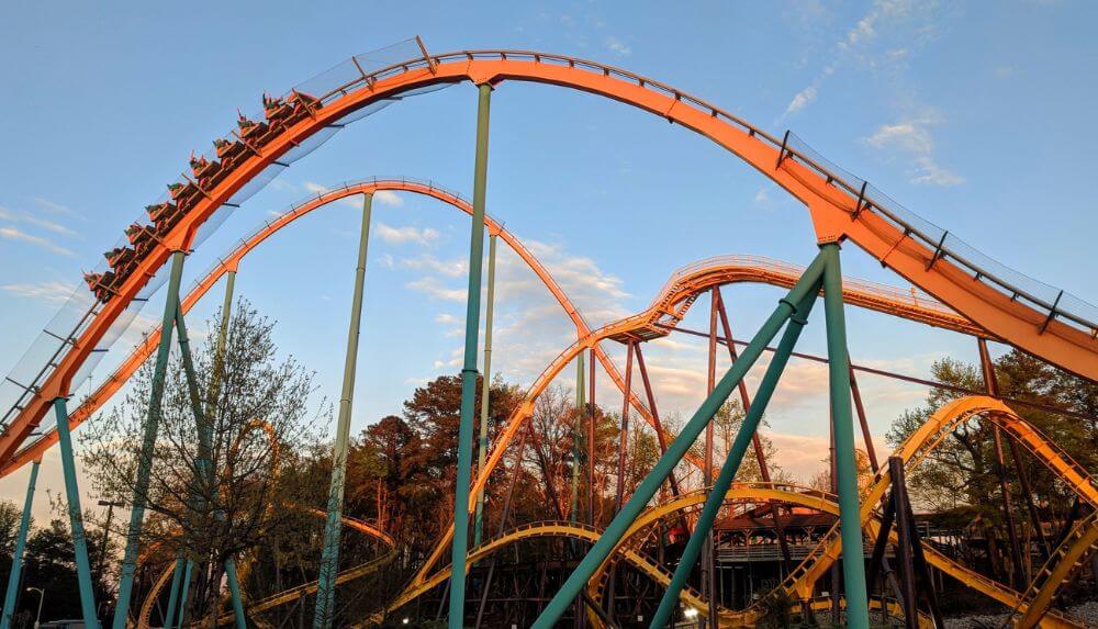 Take on a thrilling coaster ride at Six Flags Over Georgia